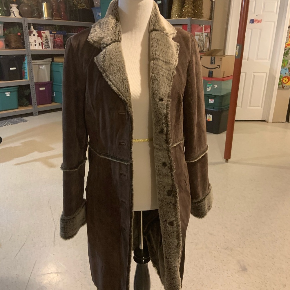 Brown suede coat